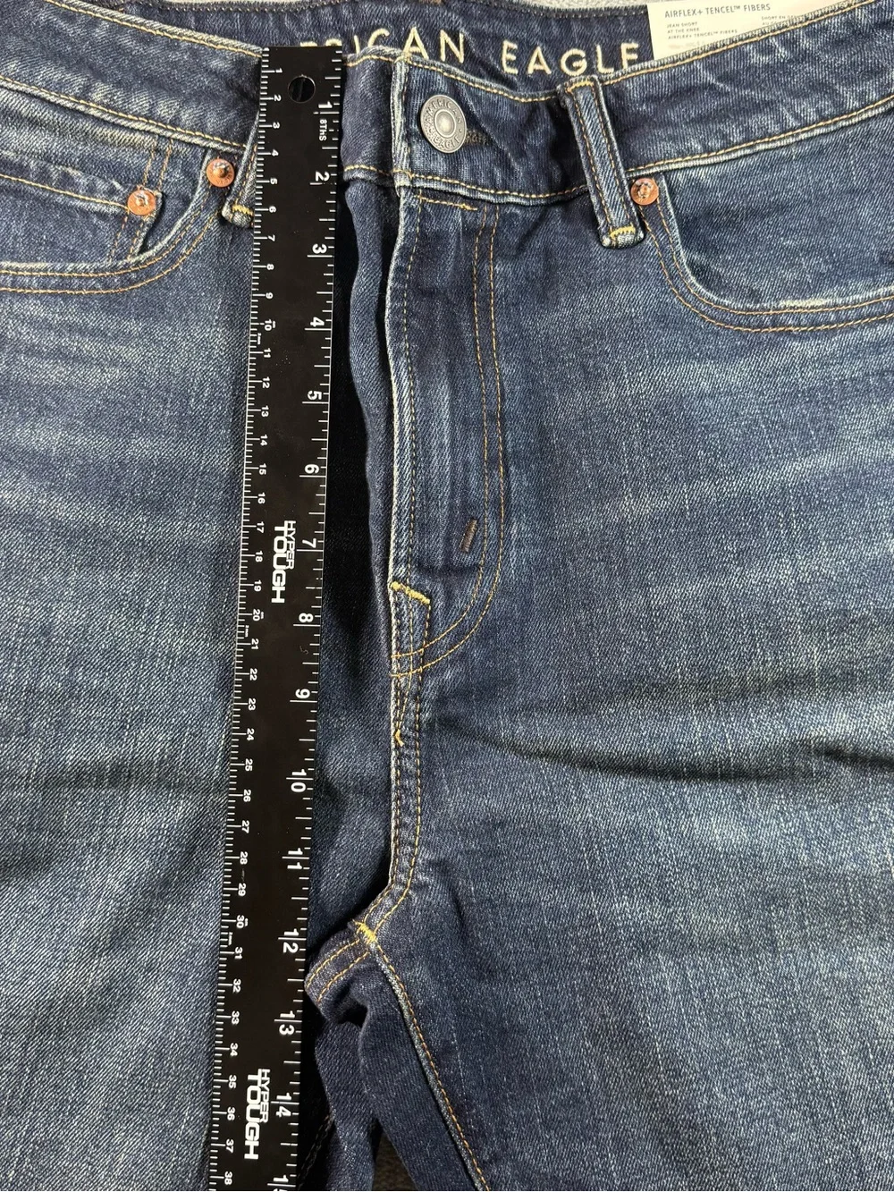 American Eagle Airflex+ Tencel Fibers Jean Short Mens 30 ATK Distressed 8” NWT